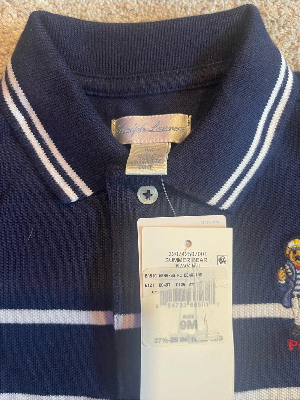 Ralph Lauren Kids Blue & Navy Striped Polo Shirts